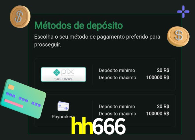 O cassino hh666 oferece uma grande variedade de métodos de pagamento